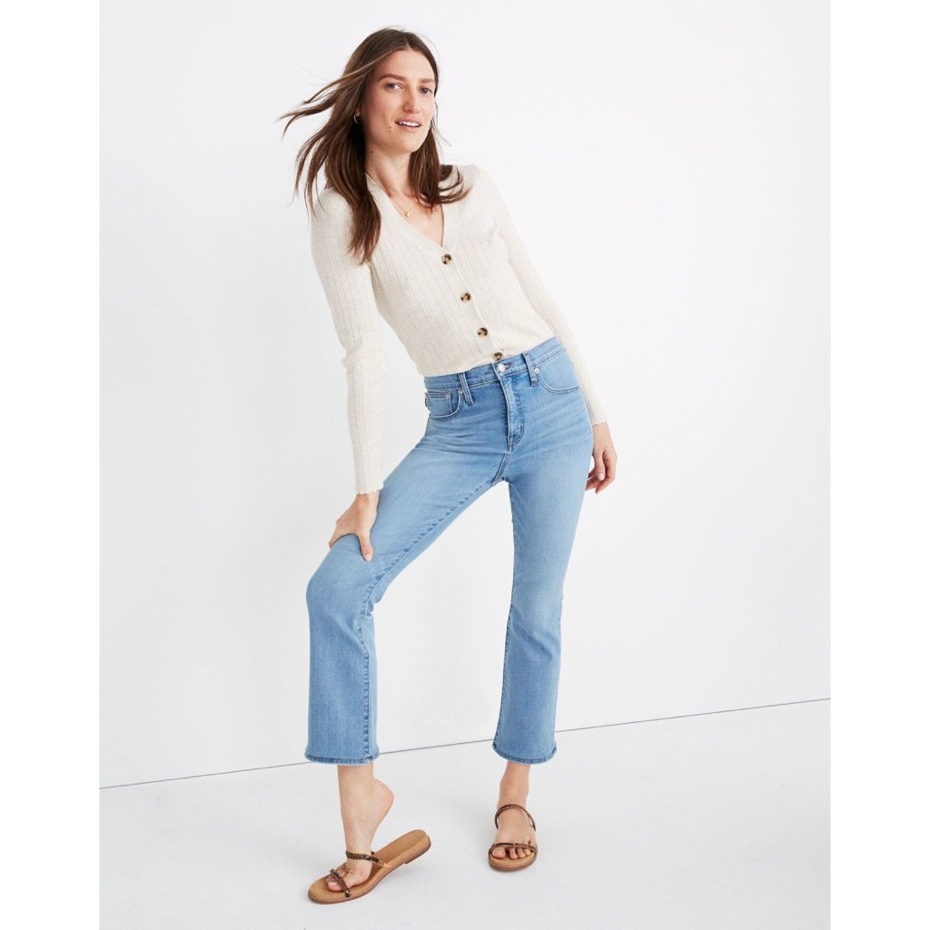 Madewell Cali Demi Boot Light Blue Jeans Bootcut Ankle Size 30 Mid Rise